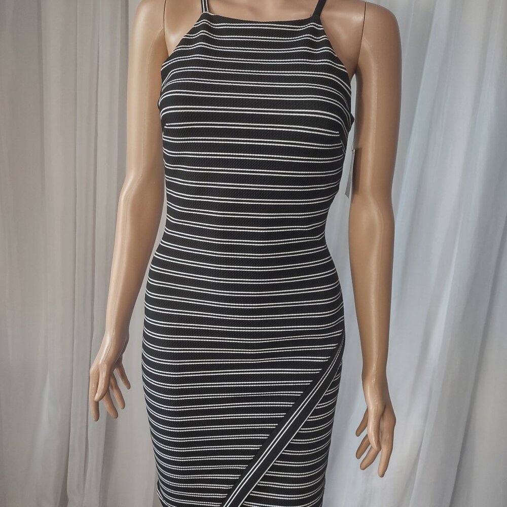 By & By black and white stripe knit mini dress size xs NWT